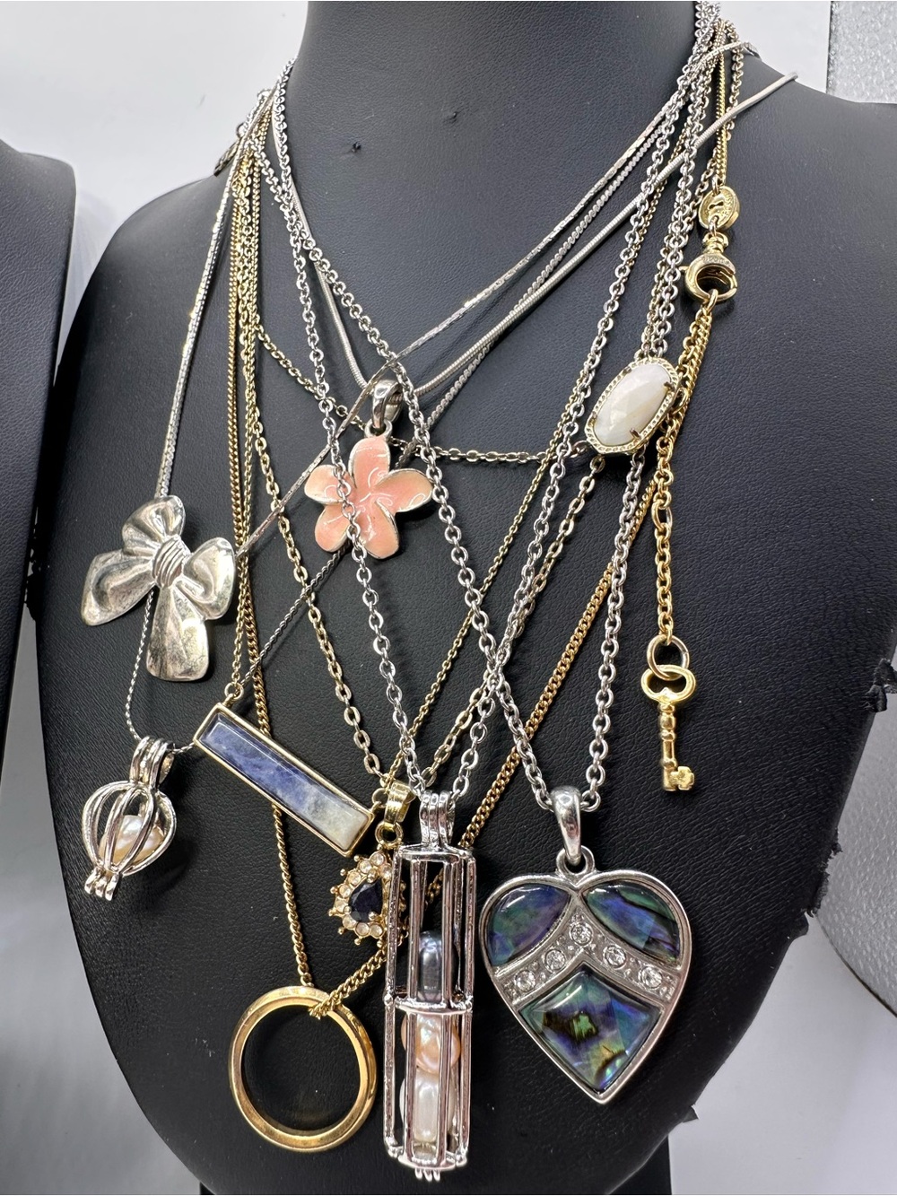 Dainty Necklace Jewelry Lot SAPPHIRE LAPIS PEARLS ROSE QUARTZ & More - Picture 12 of 15